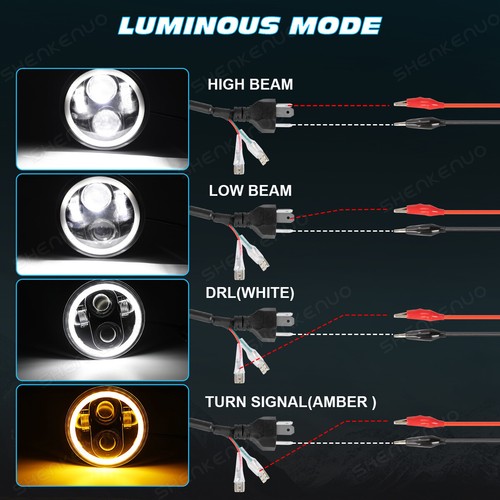Faros redondos LED 4 piezas de haz alto/bajo para Dodge Charger 1966-1974 - Imagen 8 de 20