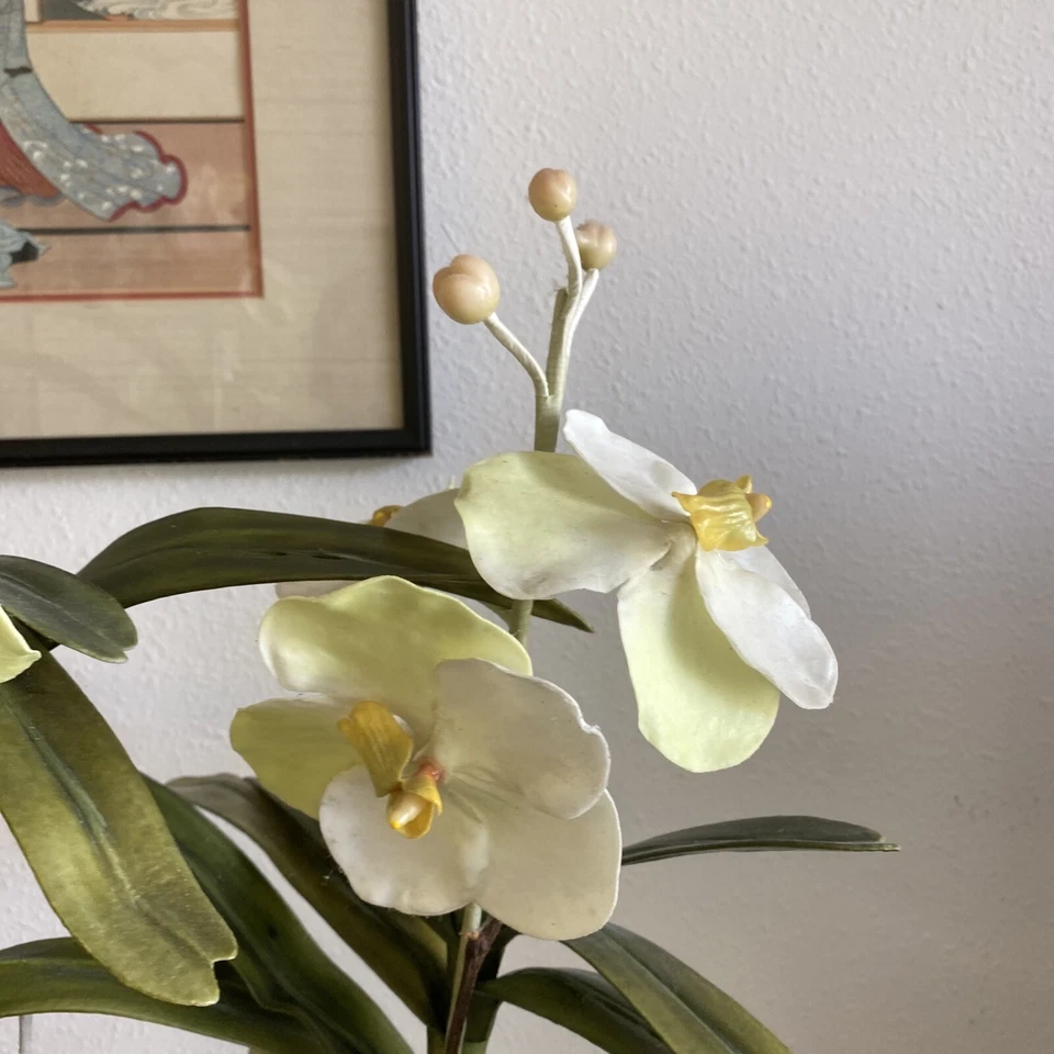 The CG Hunter Planta de Orquídea Blanca, Expositor de Flores Interior Artificial Premium 36" Foto 4 de 4