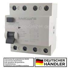 FI Fehlerstromschutzschalter RCD Typ B 80A  300mA  Allstromsensitiv, CE Schell