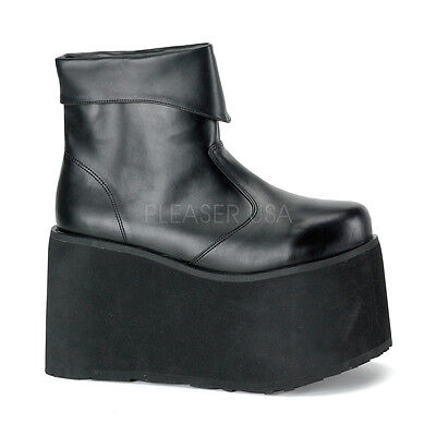 Black KISS Tribute Band Gene Simmons Munsters Platform Costume Boots Shoes Mens