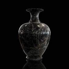 Vase Klassisch IN Marmor Leder Tigerauge Classic Tiger Schaum Marble Vase H.48cm