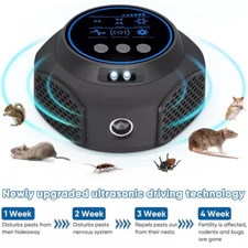2 pcs Ultrasonic Rodent Repellent Pest Repeller Mouse Blocker Rat Deterrent