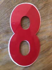 Vintage BMX Bicycle 8 Red Number Decals - 7 BMX MX Vinyl Sticker