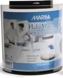Marina Half Moon Betta Fish Habitat Kit d'aquarium en plastique # 13413