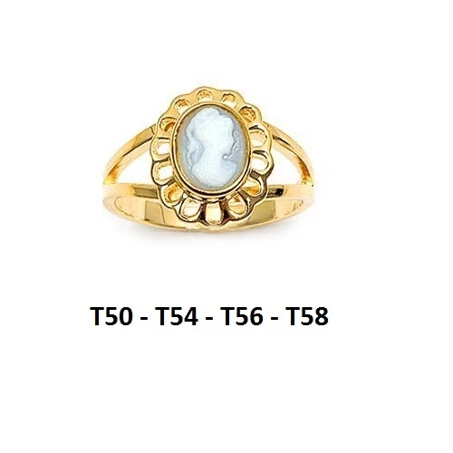 Bague Cam e T58 Pierre AGATE Bleu Imitation Plaqu Or 18K Dolly Bijoux