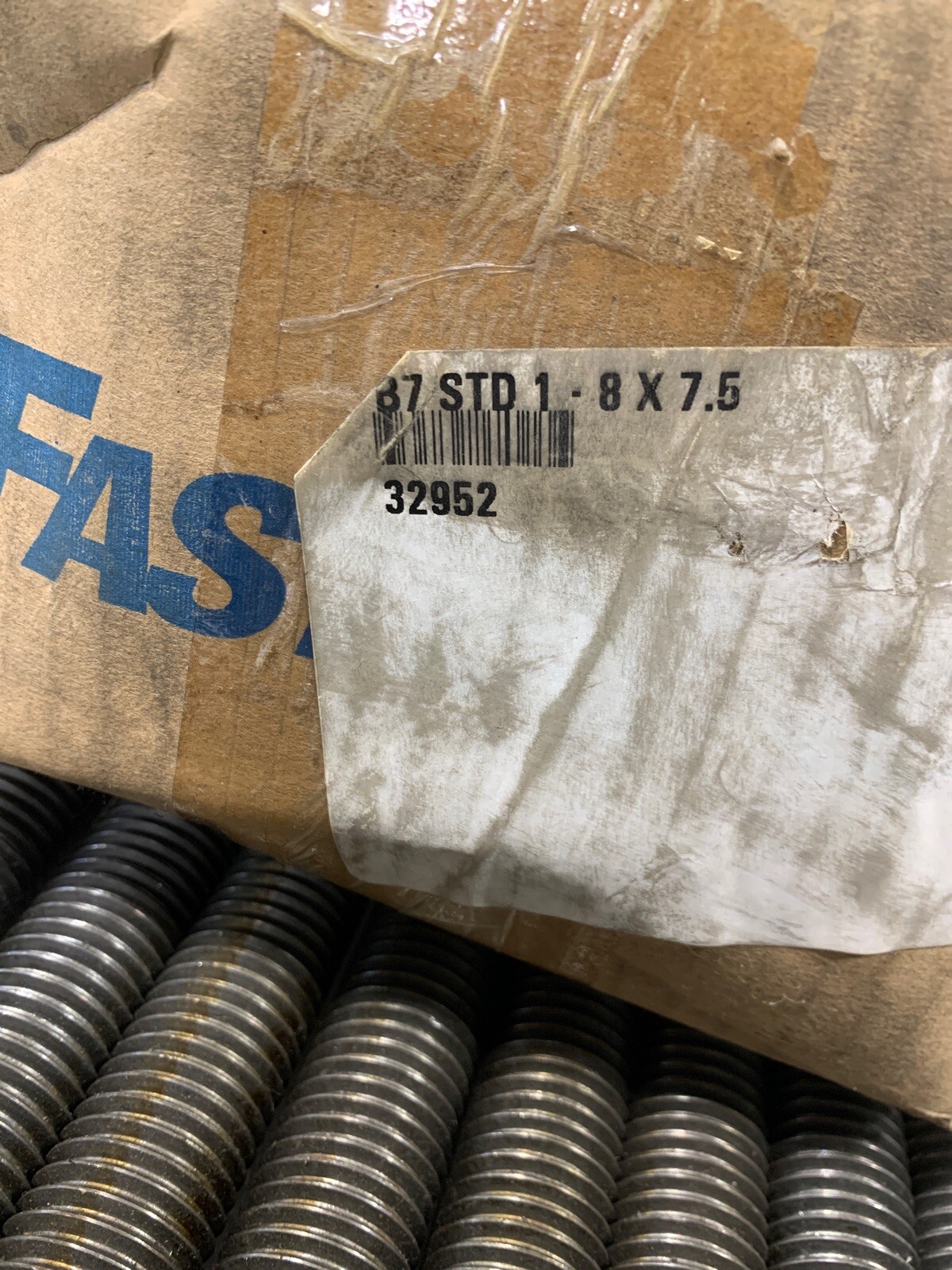 FASTENAL 32952 1"8x7.5 (OAL 73/4") A193 B7 Fully Threaded Stud *NEW LOT OF 3* eBay