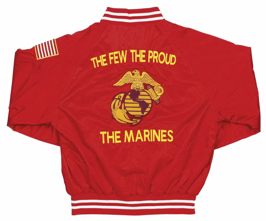 MARINE CORPS. THE FEW, THE PROUD, THE MARINES EMBROIDERED 2-SIDED SATIN JACKET - Image 3 of 3