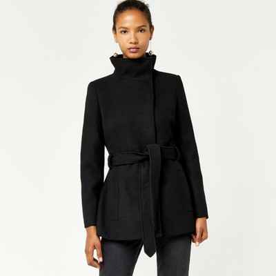 high neck wrap coat
