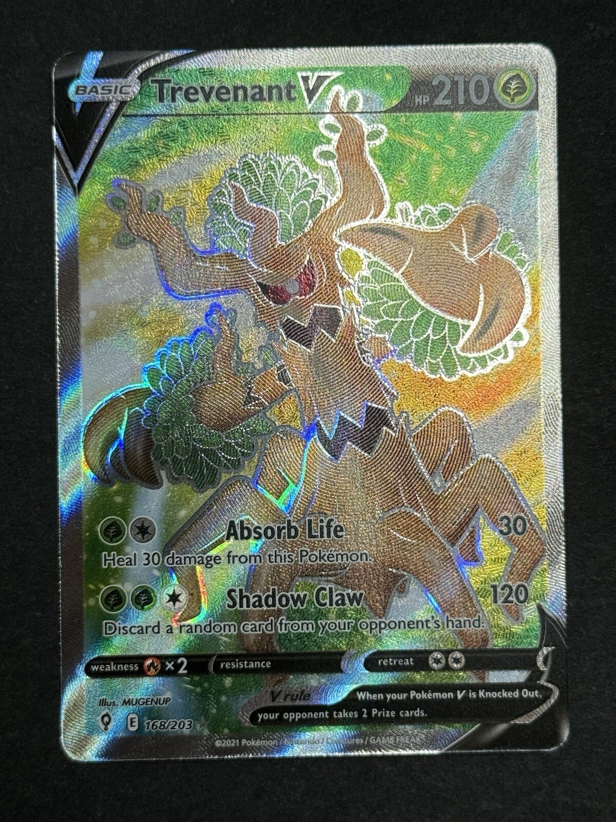 Trevenant V 168/203 Full Art Evolving Skies Pokemon TCG NM/MINT