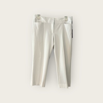 Express Editor Crop Pants White Womens Size 10 Low Rise Studio Stretch