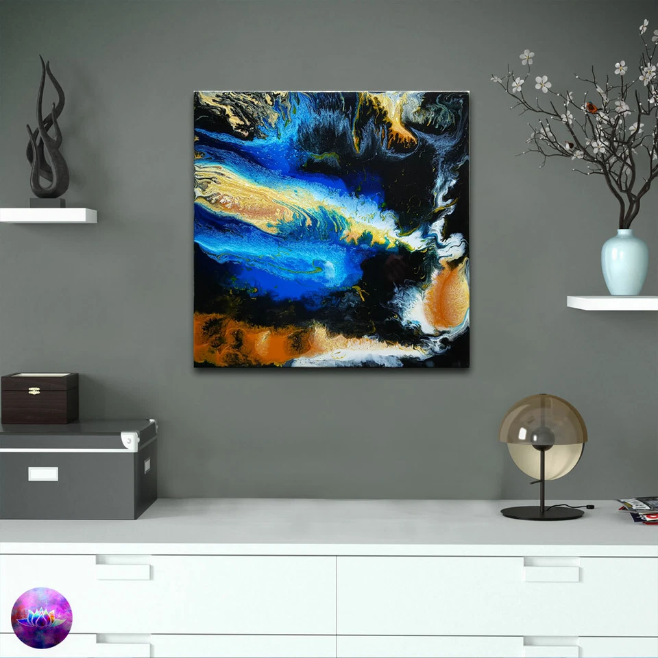 ORIGINAL Resin Kunst Acryl Gemälde Abstrakte Malerei Bild Modern Art HANDGEMALT - Bild 2 von 4