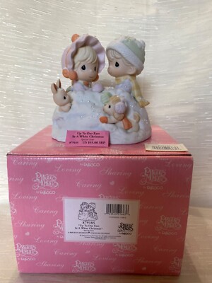 Precious Moments UP TO OUR EARS IN A WHITE CHRISTMAS #879185 With Box 2001 - NEW