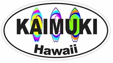 Kaimuki Hawaii Oval Bumper Sticker or Helmet Sticker D3007 Surf Surfing Surfer
