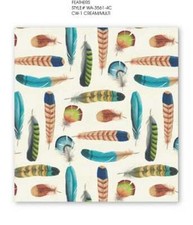 David Textiles Birds Feathers WA 3561 4C 1 Feathers Cream- Cotton Fab BTY
