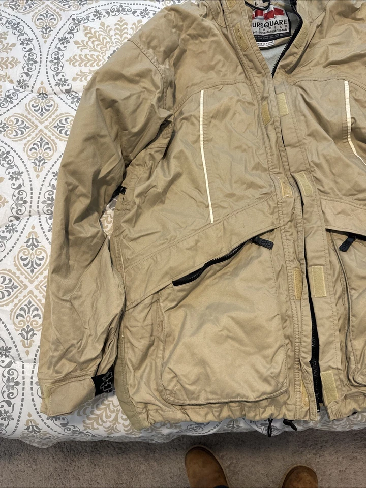 Foursquare Snowboard Prendas exteriores Shell Hombres Beige Chaqueta Talla Grande Foto 3 de 4