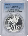 2013-W American Silver Eagle Dollar West Point Mint Set Enhanced SP70 PCGS