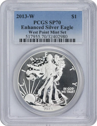 2013-W American Silver Eagle Dollar West Point Mint Set Enhanced SP70 PCGS