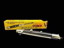 Switchblade Comb 9 Stainless Steel Folding Pocket Comb Black Vintage Hong Kong