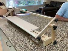 34" needlepoint scroll frame on table stand - Excellent Condition 