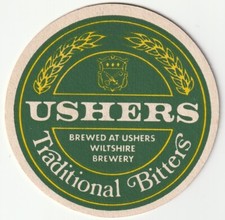 BEER MAT - USHERS BREWERY - TRADITIONAL BITTERS - (Cat 027) - (1977)