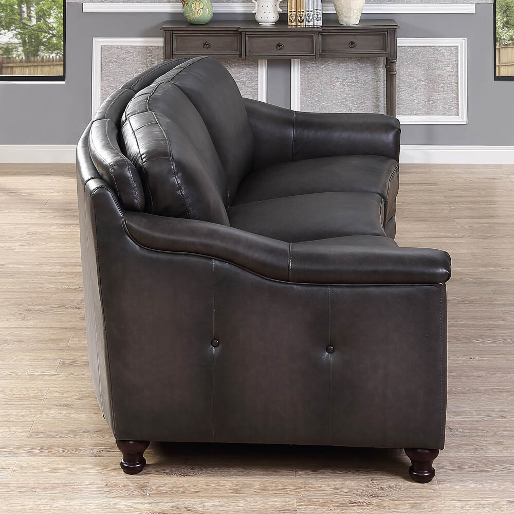 Hydeline Belfast Top Grain Leather Loveseat, Ash Gray eBay