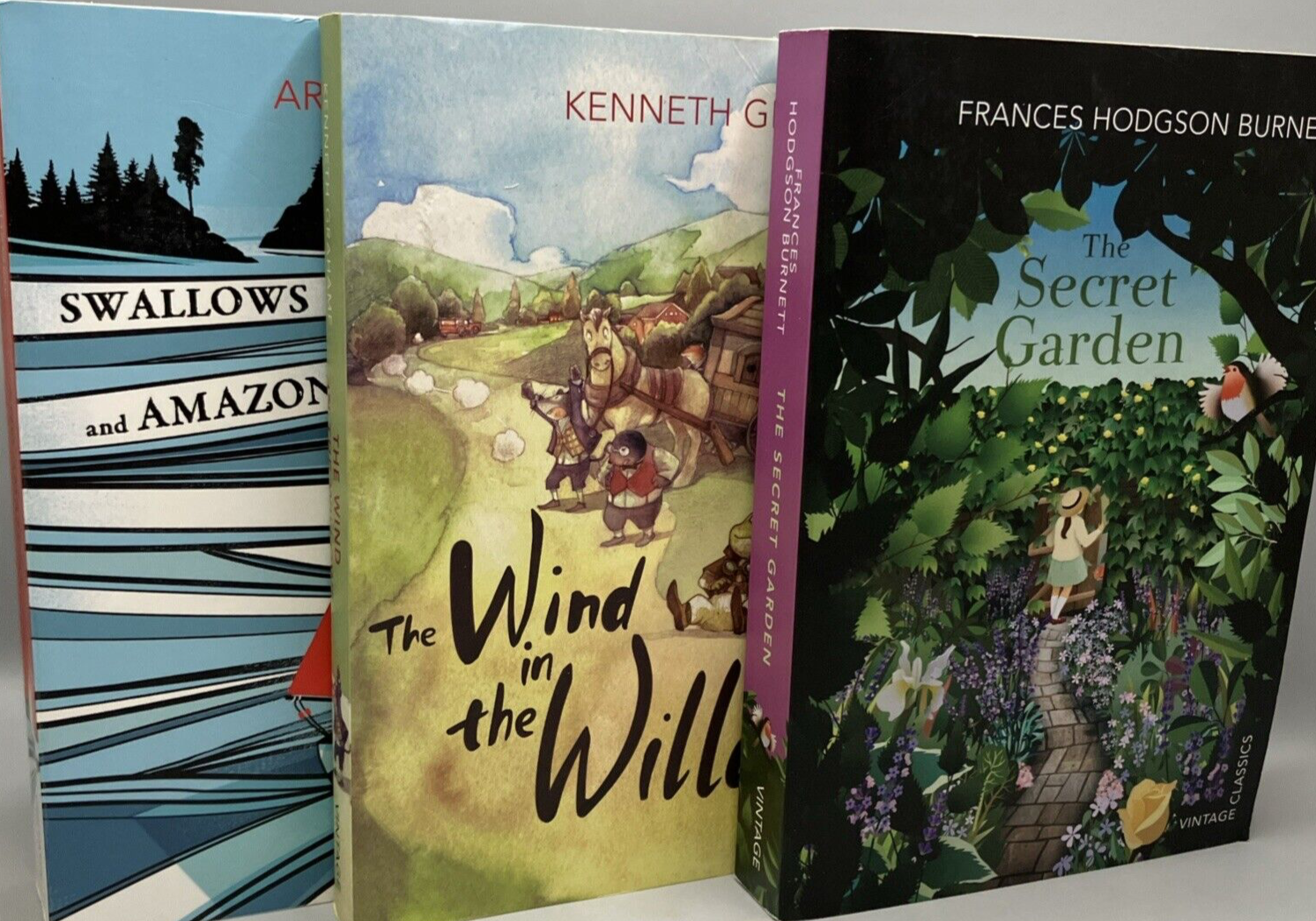 Vintage Childrens Classics Secret Garden Wind in Willows Swallows 3 Paperback