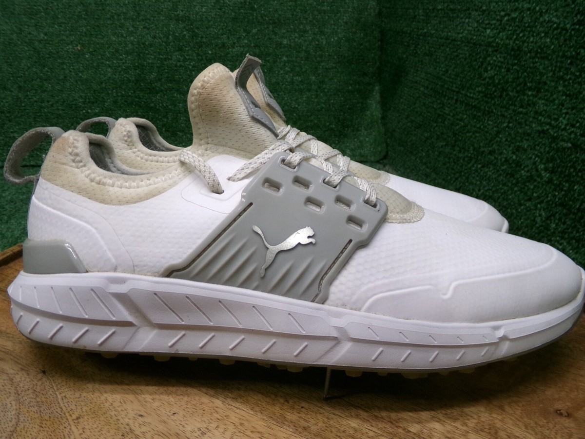 PUMA Ignite Articulate Mens 9.5 White Silver Low Golf Shoes 