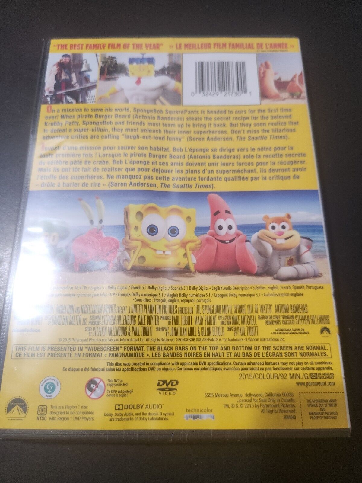 The Spongebob squarepants movie (DVD, Bilingual)