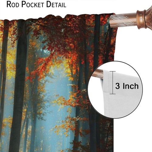 Elegant Forest Scene Microfiber Curtains - 2 Panel Set, 21x63 Inch, Easy Care - Picture 7 of 9