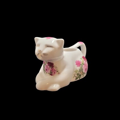 Vintage Golden Crown Chintz Cat Creamer Bone China E&R England