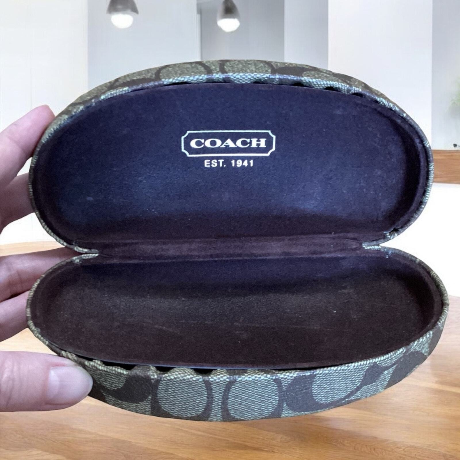 Coach Designer Sunglasses Case Initial Brown Clam… - image 1