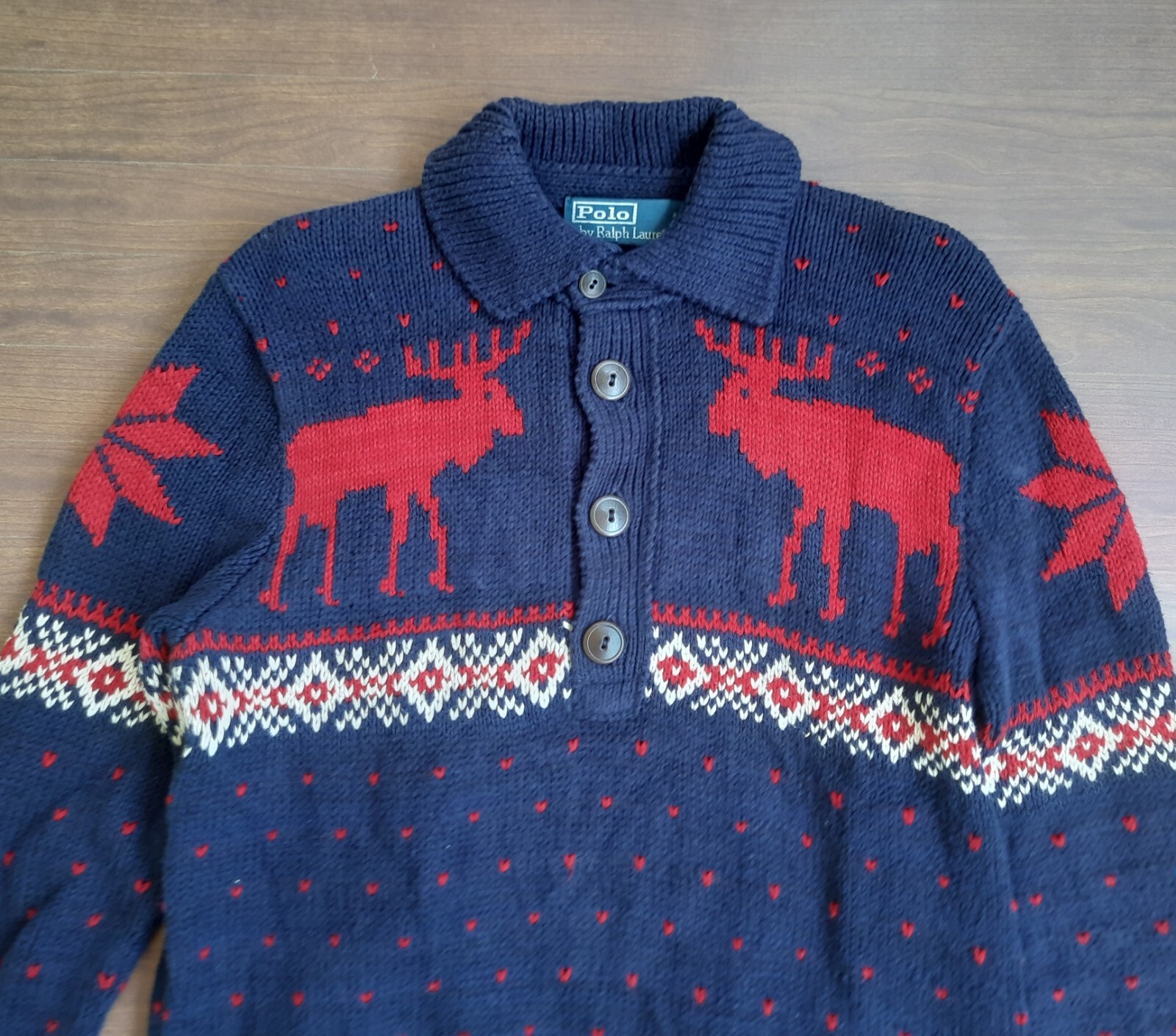 PONY Maglione maglia Comichan pesante Polo Ralph Lauren vintage anni 90 taglia S