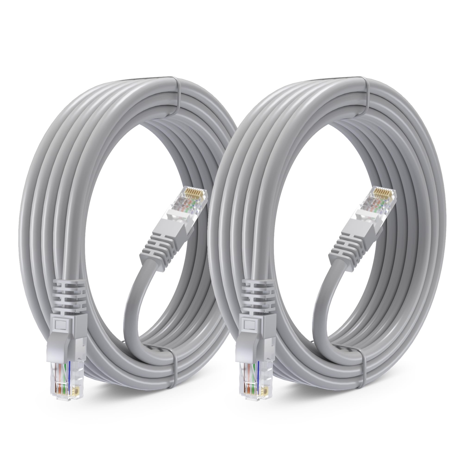 15ft Cat 6 Ethernet Cable 2-Pack - High-Speed LAN Internet Network Patch Cables-image