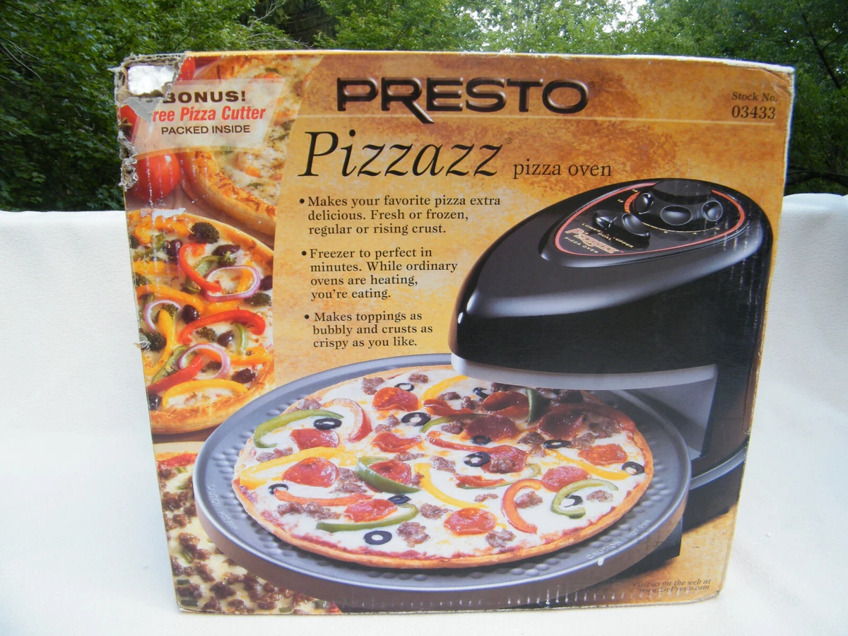 Presto Pizzazz Rotating Pizza Oven Wings Maker Non Stick Built-in Timer  NISB