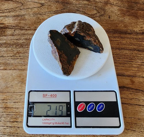 7.72 oz (219 gr) Flame Agate, Lapidary Agate, Black Agate, Banded Agate, عقيق - Picture 15 of 15
