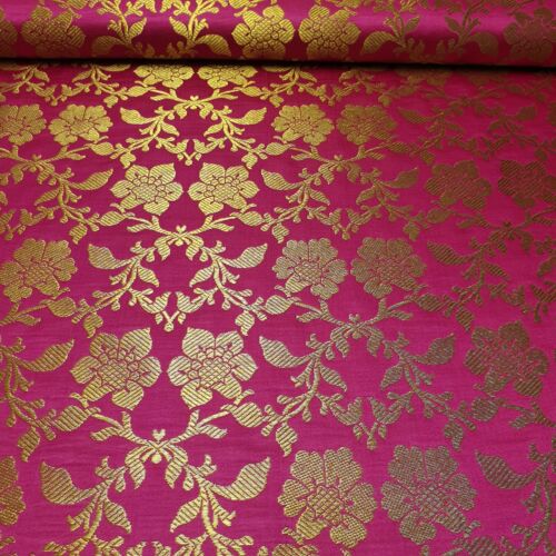 Vintage Floral Brocade Material Jacquard Costume Craft Dress Quilting Fabric 44" - Picture 9 of 32