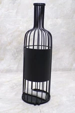 Cork Wine Holder Bottle Metal Hinged Bottom Writable Chalkboard Wayland 12"