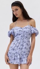 Urban Outfitters Kimchi Blue Courtney Cold Shoulder Mini Dress Size Extra Small 