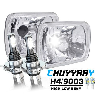 Pair 7x6 5x7 LED Headlights Hi/Low Beam DRL For Sterling Truck LT9500 1999-2008