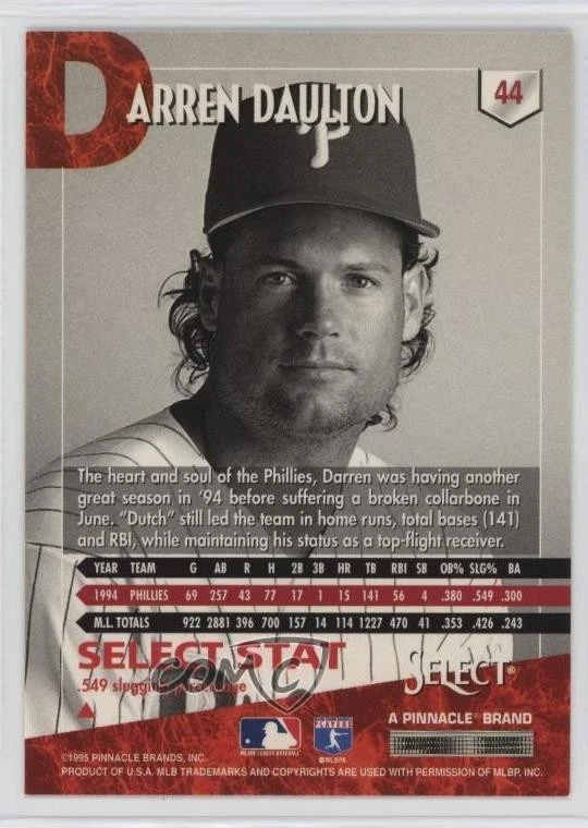 1995 Select Artist's Proof Darren Daulton #44 - Image 2 of 2