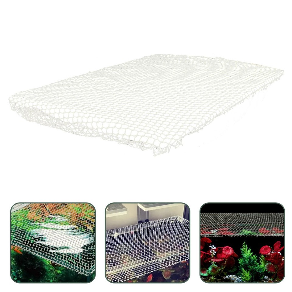 White Rope Netting Fish Tank Protective Net White Cotton Rope Aquarium Mesh Anti-Escape ...