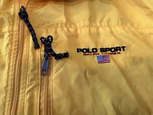 Vintage Ralph Lauren Polo Sport Windbreaker Yellow Men’s Large Back Pocket - Bild 5 von 5