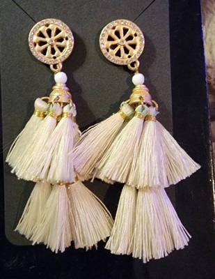 C&C California BOHO Tassel Gold and Rhinestone