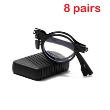 8 PK Mens Unisex Foldable Reading Glasses Round Frame Folding Readers with Case