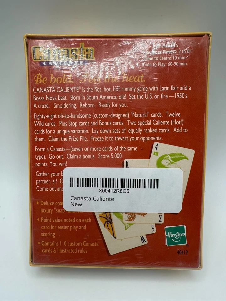 Juego de Cartas Canasta Caliente de Hasbro Winning Moves 2001 Versión Oficial Precintado Foto 2 de 2