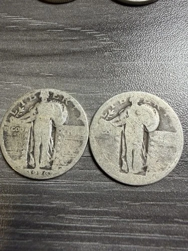 Standing Liberty Silver Quarters – 90% Silver – Lot of 2 coins