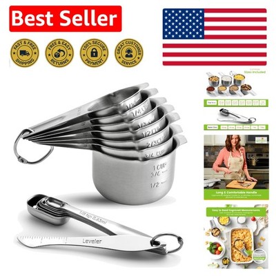 Durable Stainless Steel Measuring Cups & Spoons Set - Ergonomic & Nesting Design