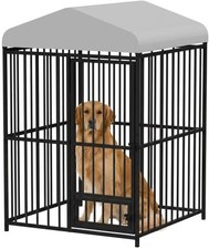 4x4x6 ft Dog Kennel Outdoor with Roof Dog Enclosure Outside Dog Kennel