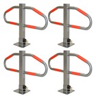 4x Parkplatzsperre 47 x 73 cm Metall grau abschließ- und klappbar Parkplatzbügel