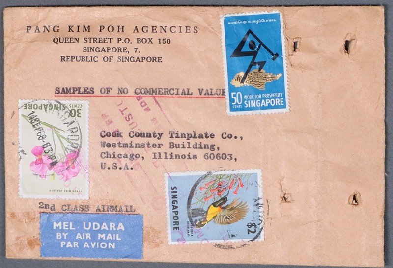 MayfairStamps Singapore 1968 to Chicago IL Air Mail Cover aaz_89397